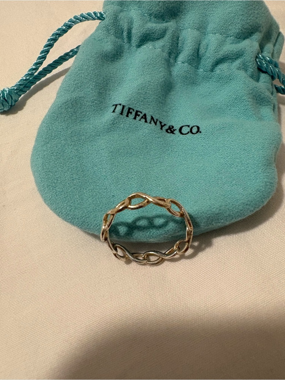 Tiffany & Co Silver Infinity Ring Size 8